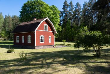 Traditional red wooden house in Småland