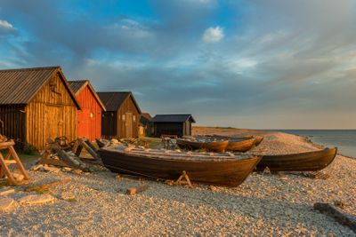 Fishing boats at sunrise