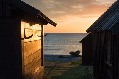 Tidig morgon vid havet