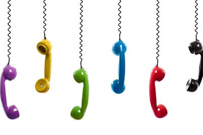 Colored vintage phones