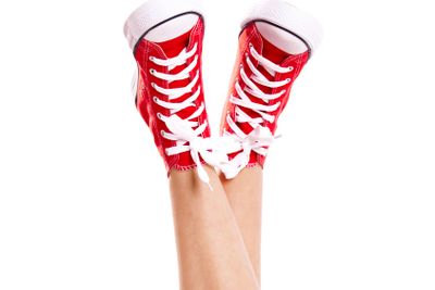 Red sneakers