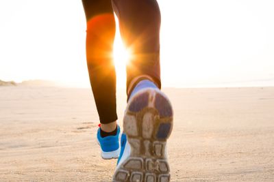 Beautiful woman running