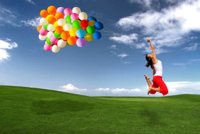 Jumping with balloons
